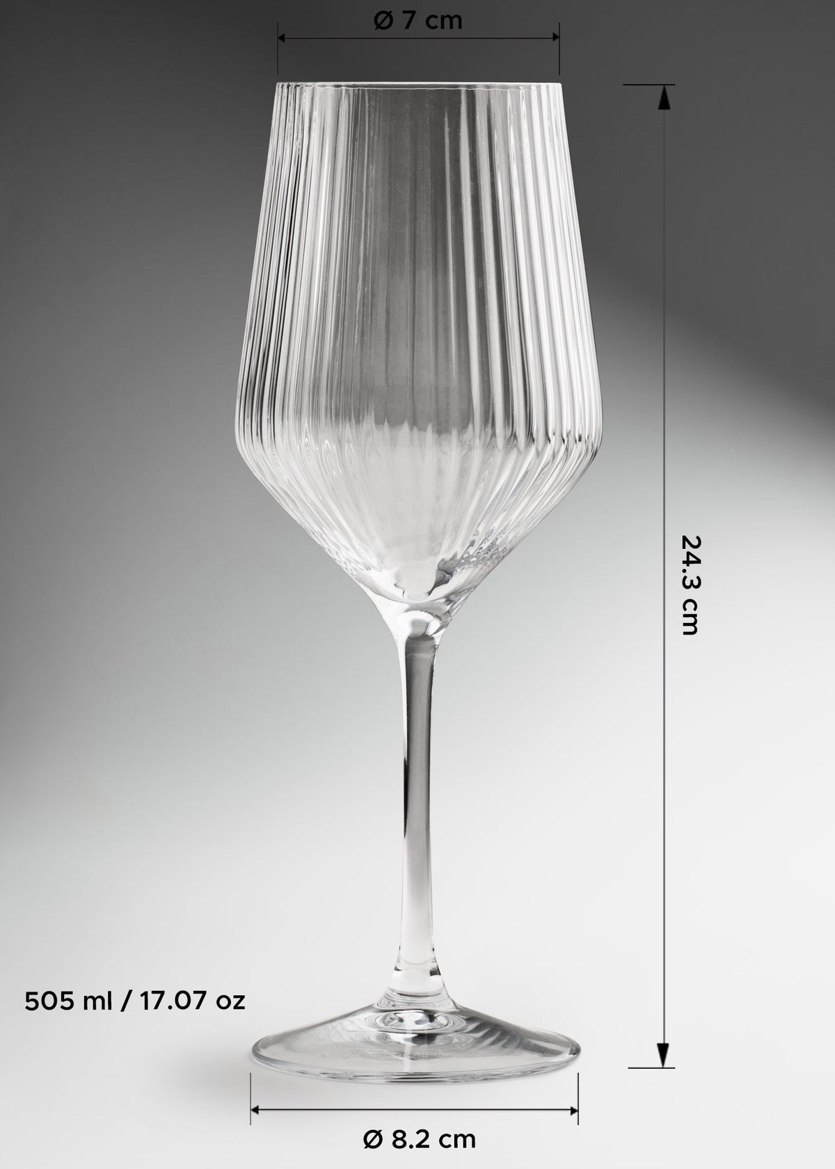 Copa para vino de vidrio tipo agua con lineas transparente para restaurante y bar Líneas 505 ml — imagen de producto