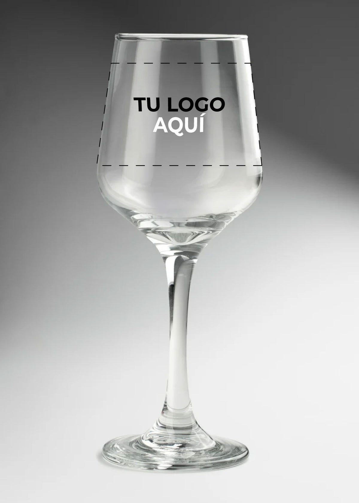 Copa para vino tinto de vidrio transparente personalizada 2 tintas Toscana 370 ml