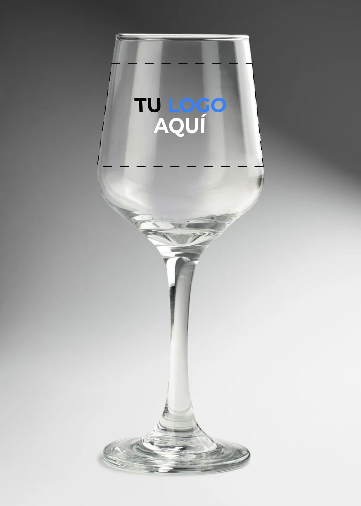 Copa para vino tinto de vidrio transparente personalizada 3 tintas Toscana 370 ml