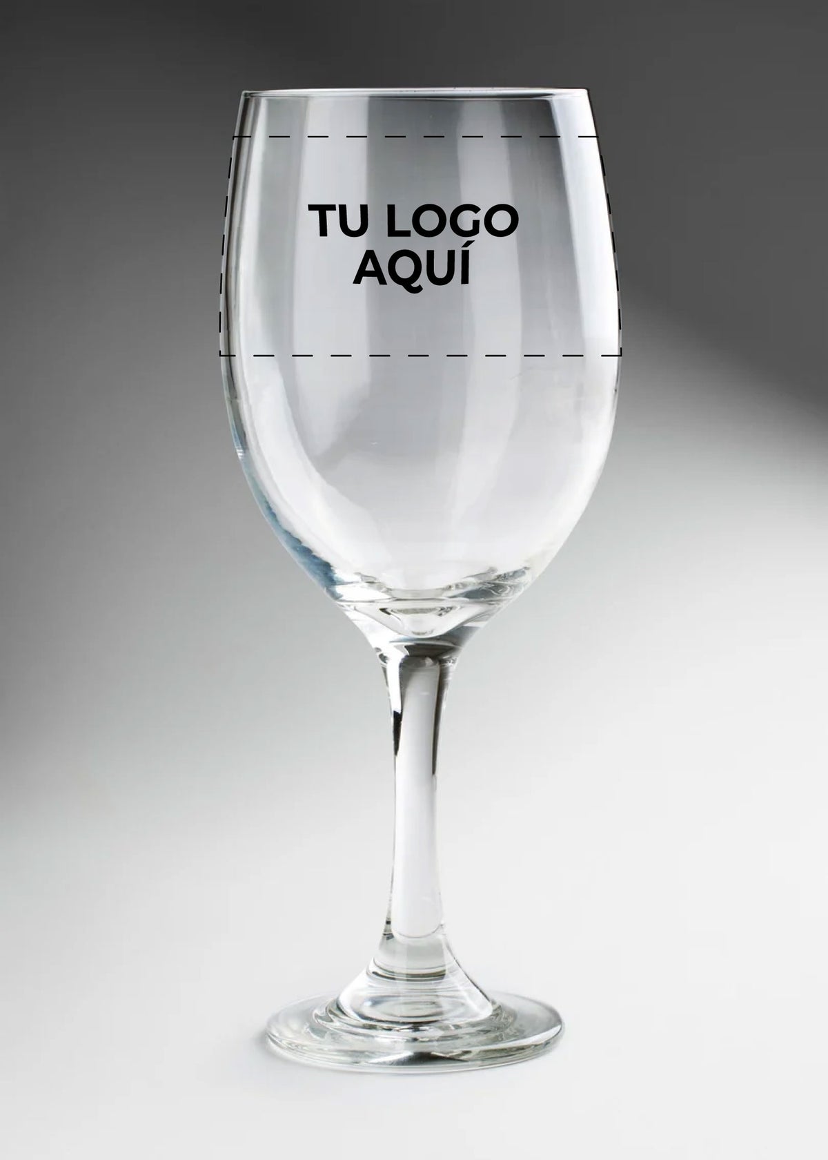 Copa para vino de vidrio transparente personalizada 1 tinta Calif 590 ml