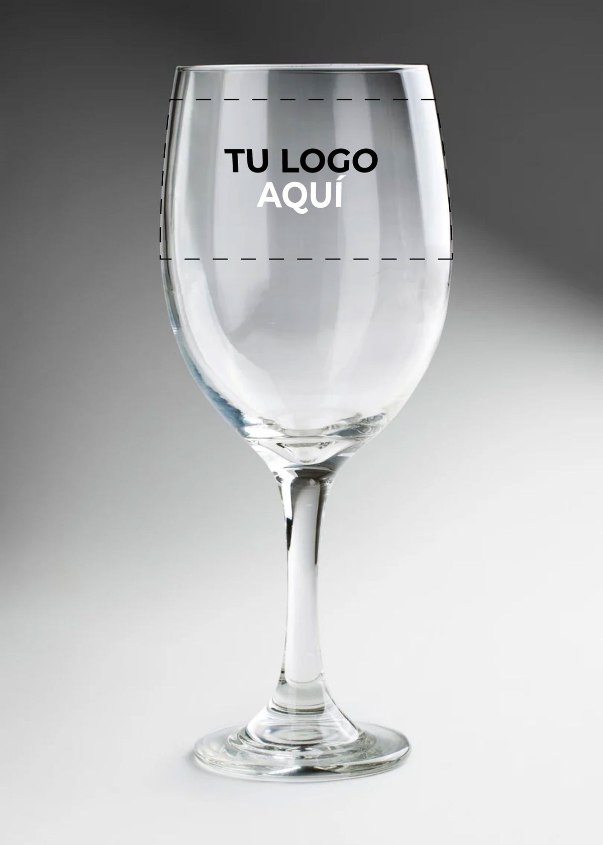 Copa para vino de vidrio transparente personalizada 2 tintas Calif 590 ml