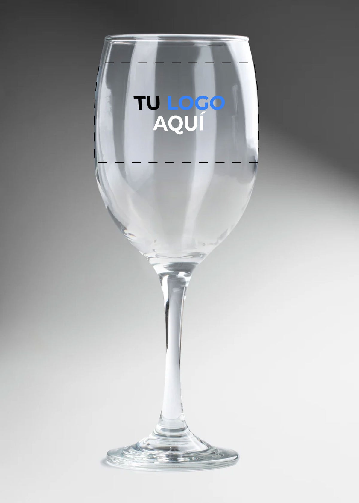 Copa para vino de vidrio transparente personalizada 3 tintas Calif de 470 ml