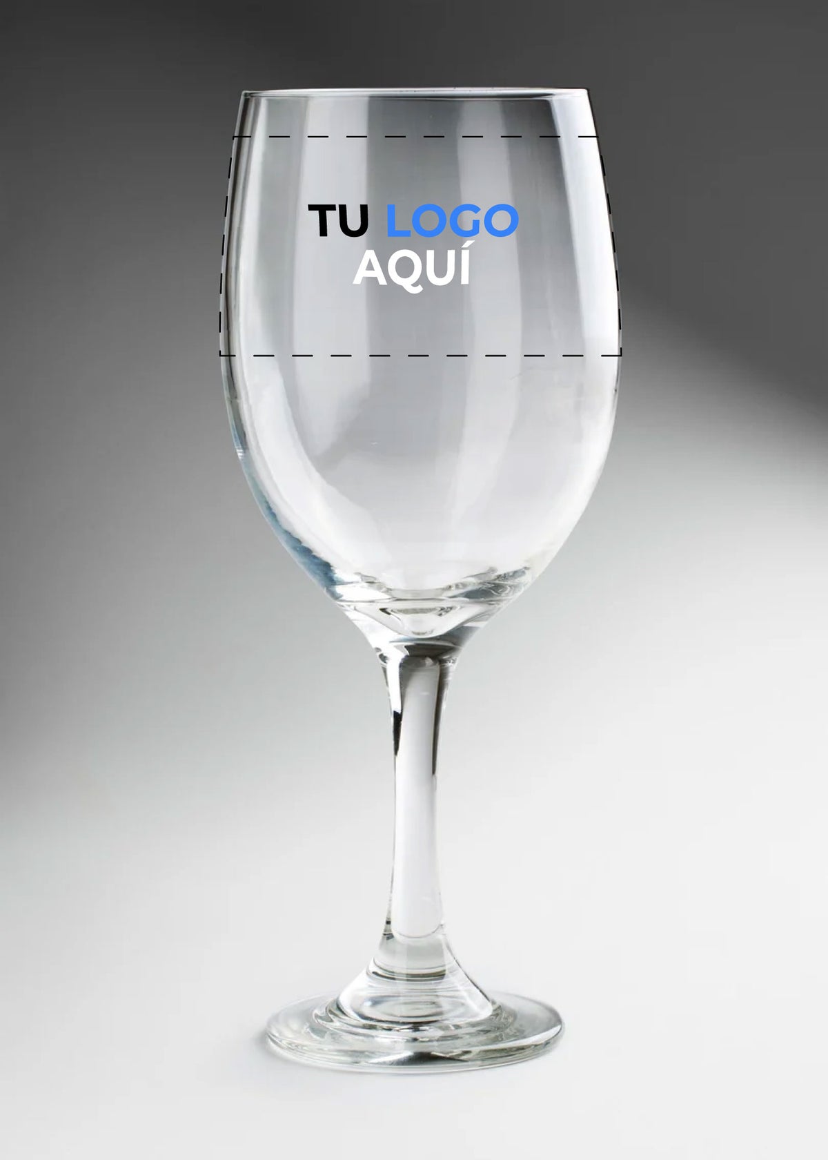 Copa para vino de vidrio transparente personalizada 3 tintas Calif 590 ml