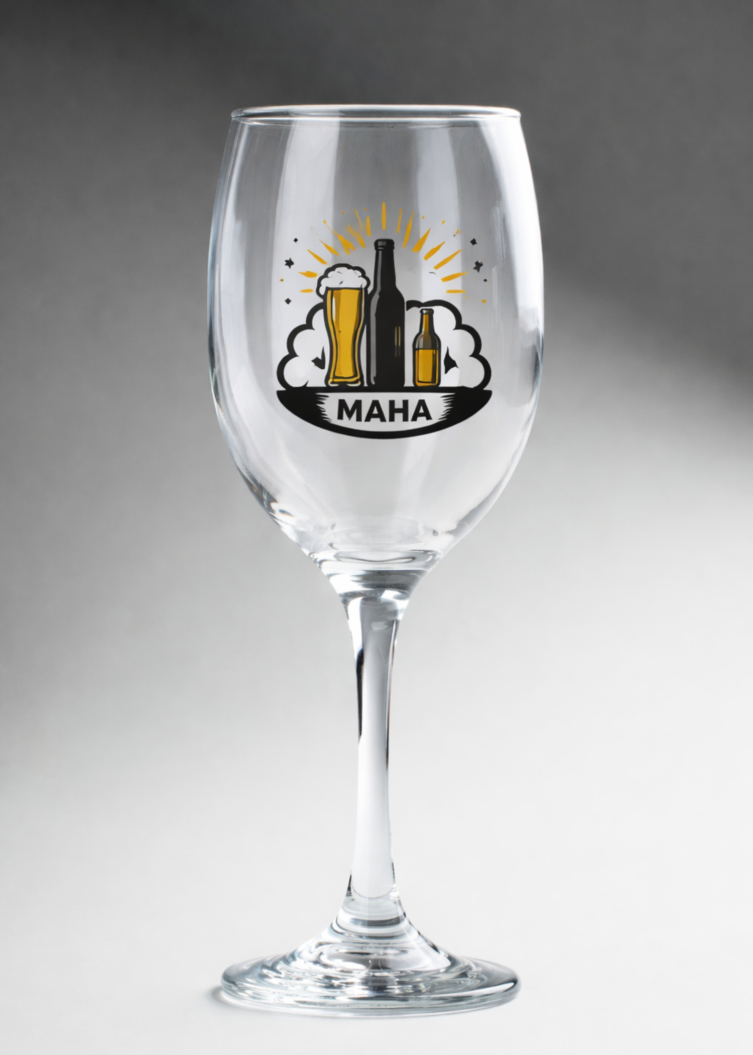 Copa para vino de vidrio transparente personalizada Calif de 470 ml