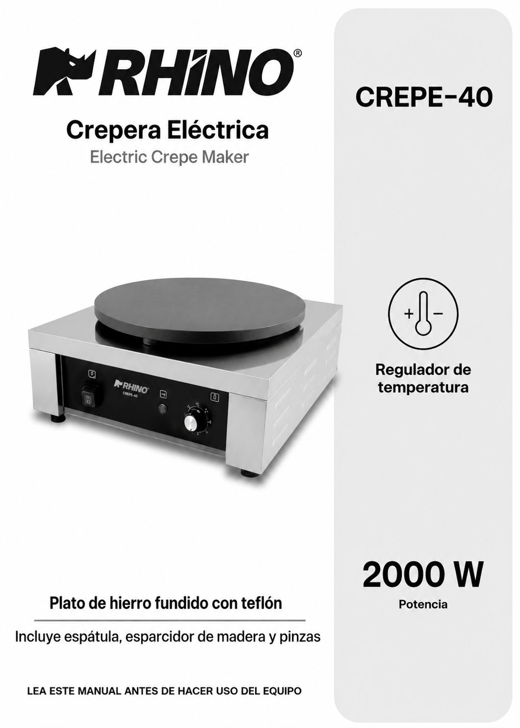 compra crepera profesional rhino en maha
