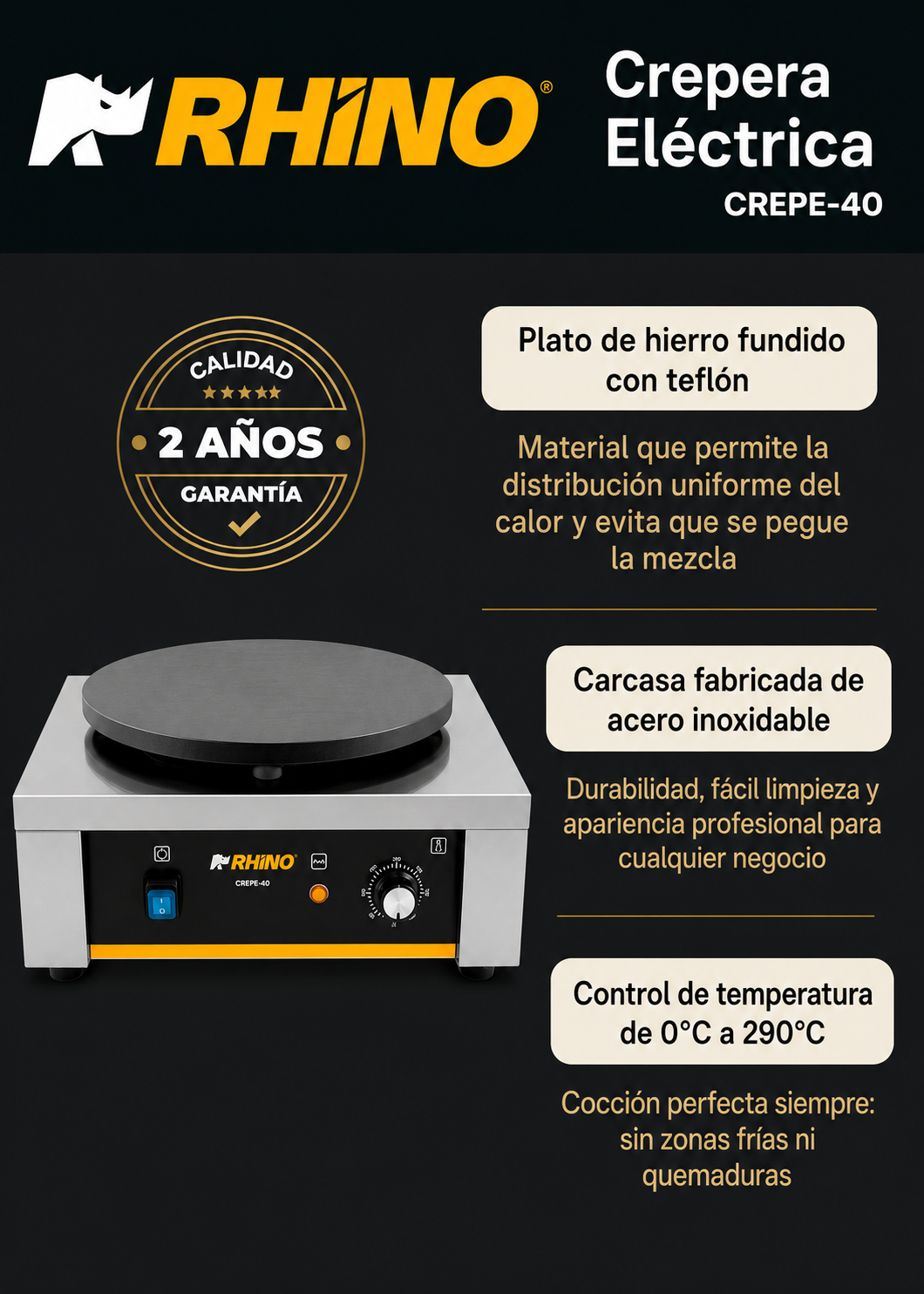 compra crepera profesional rhino en maha