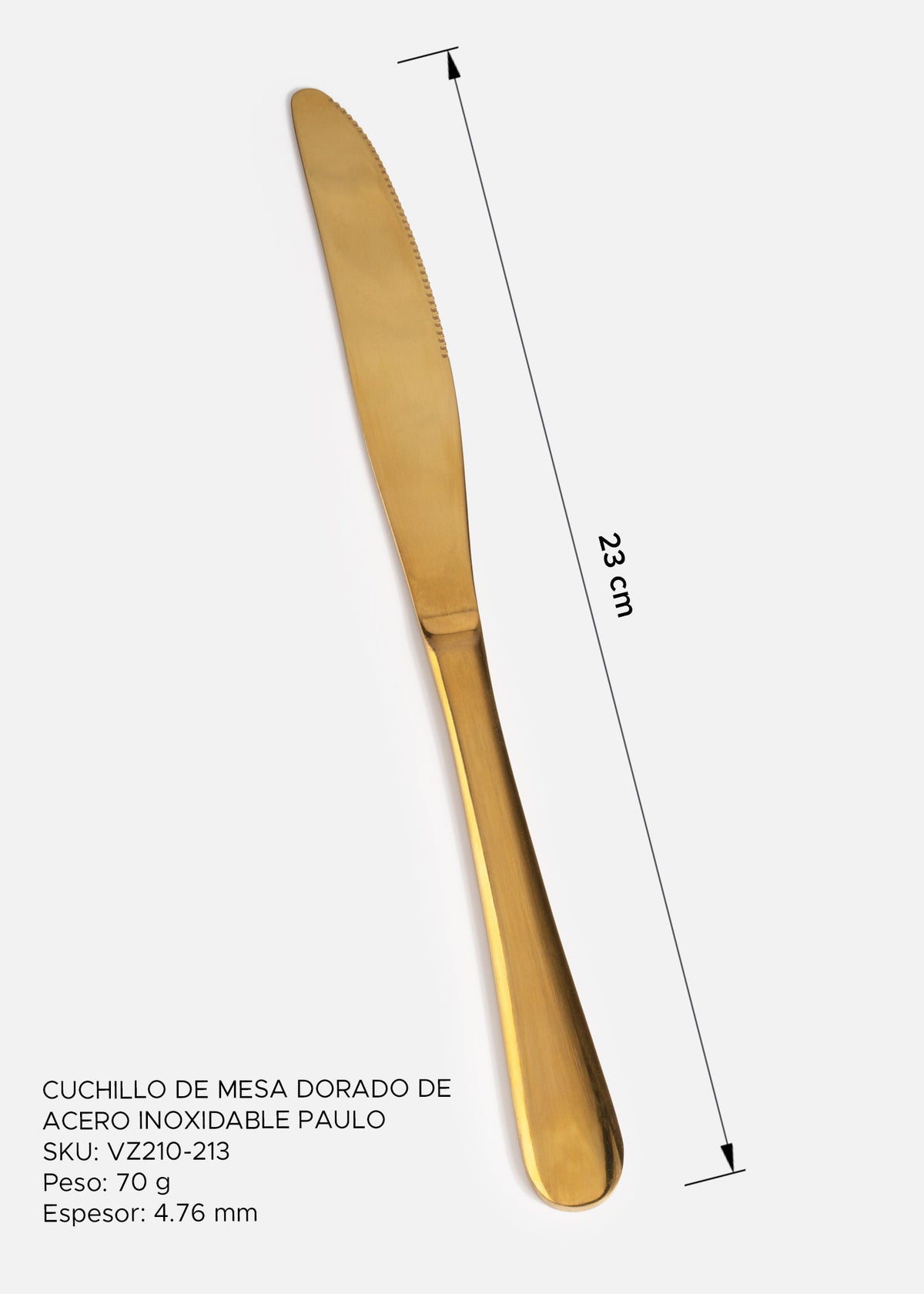 Cubiertos de mesa de acero inoxidable dorado Paulo — imagen de producto