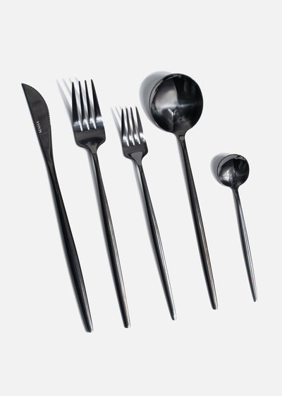 Cubiertos de mesa de acero inoxidable negro brillante Atenas