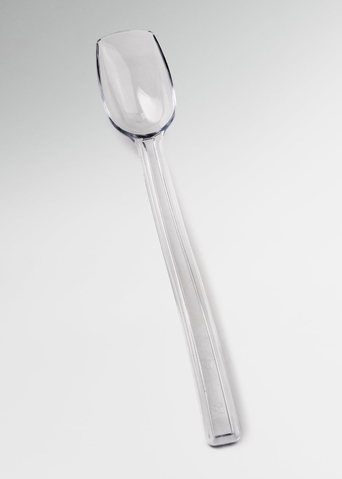 Cuchara para ensalada de policarbonato transparente 10" para restaurantes, hoteles, buffets, barras de ensaladas y comedores industriales