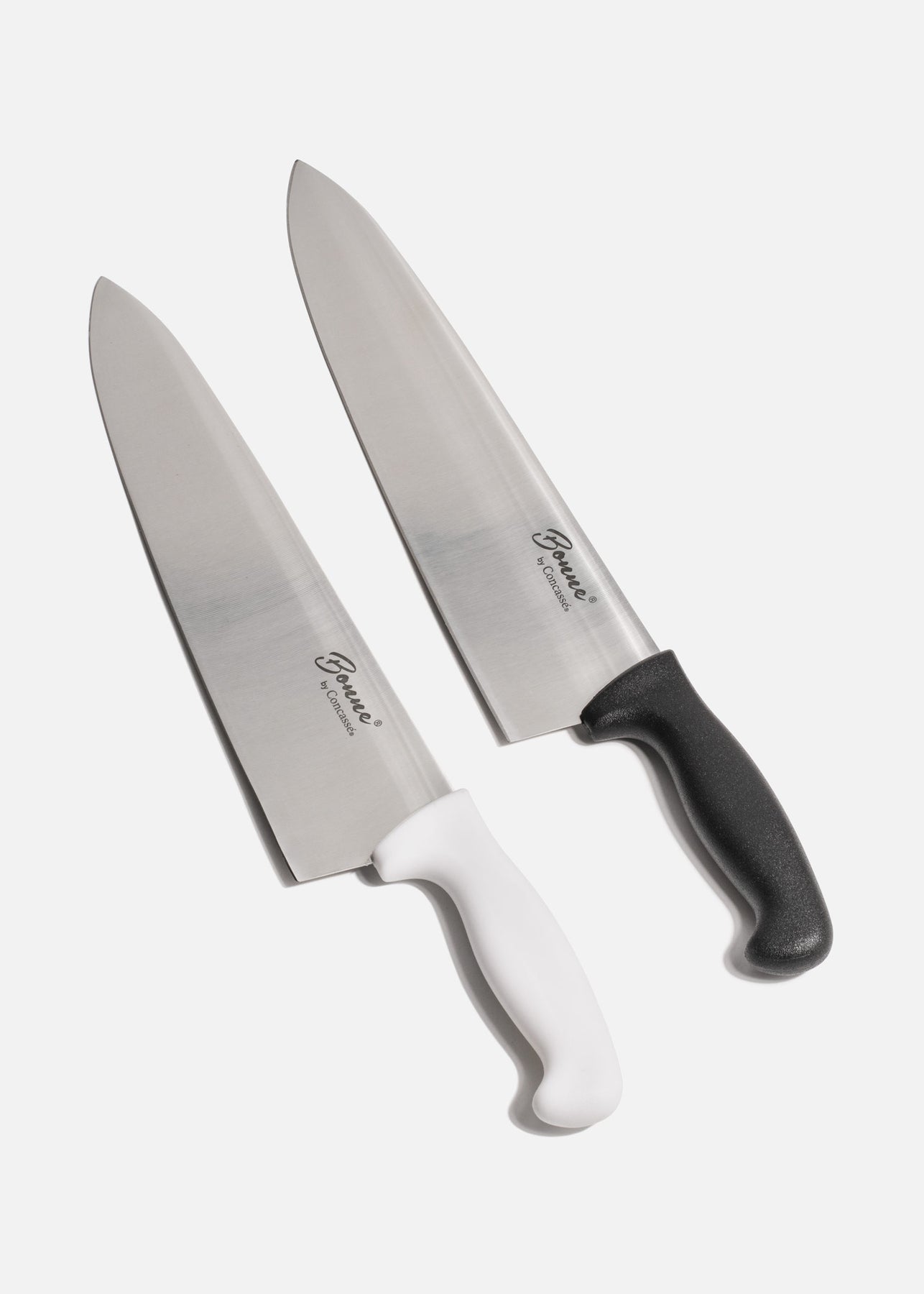 Cuchillos para chef de acero inoxidable negro y blanco Arc 12". Premium