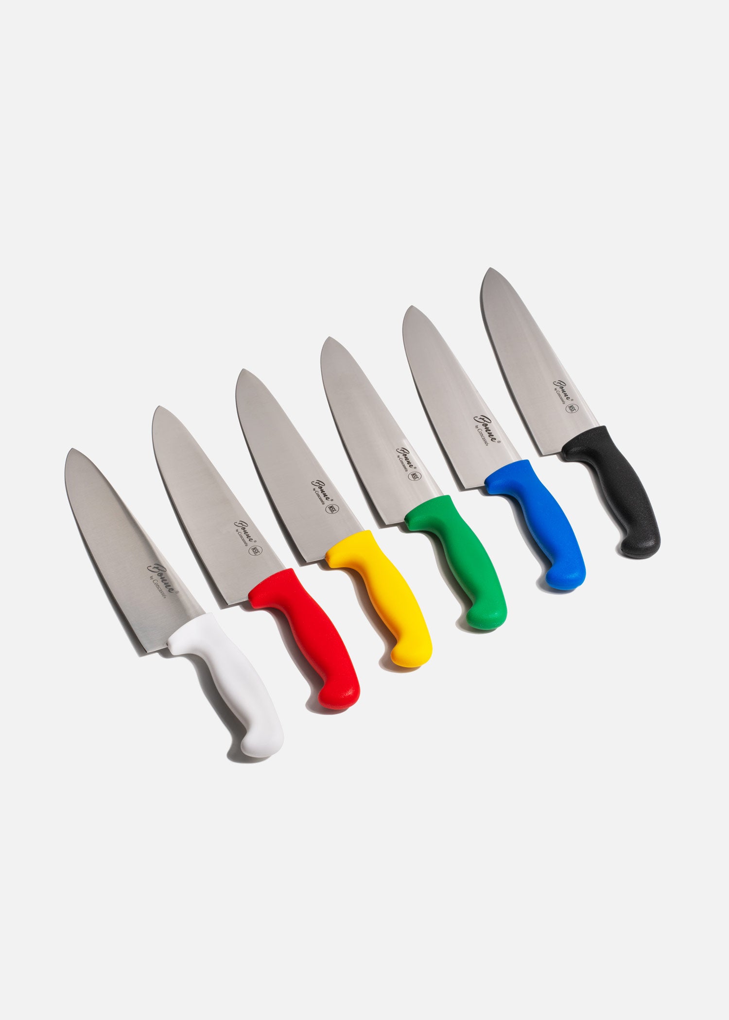 Cuchillo de acero inoxidable para chef rojo, azul, blanco, negro, amarillo y verde Coltello 10". Premium