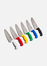 Cuchillo de acero inoxidable para chef rojo, azul, blanco, negro, amarillo y verde Coltello 10". Premium