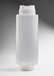 Dispensador de aderezo con válvula de plástico transparente 24 oz para restaurantes, cafeterias, bares, food trucks, dark kitchens y food service