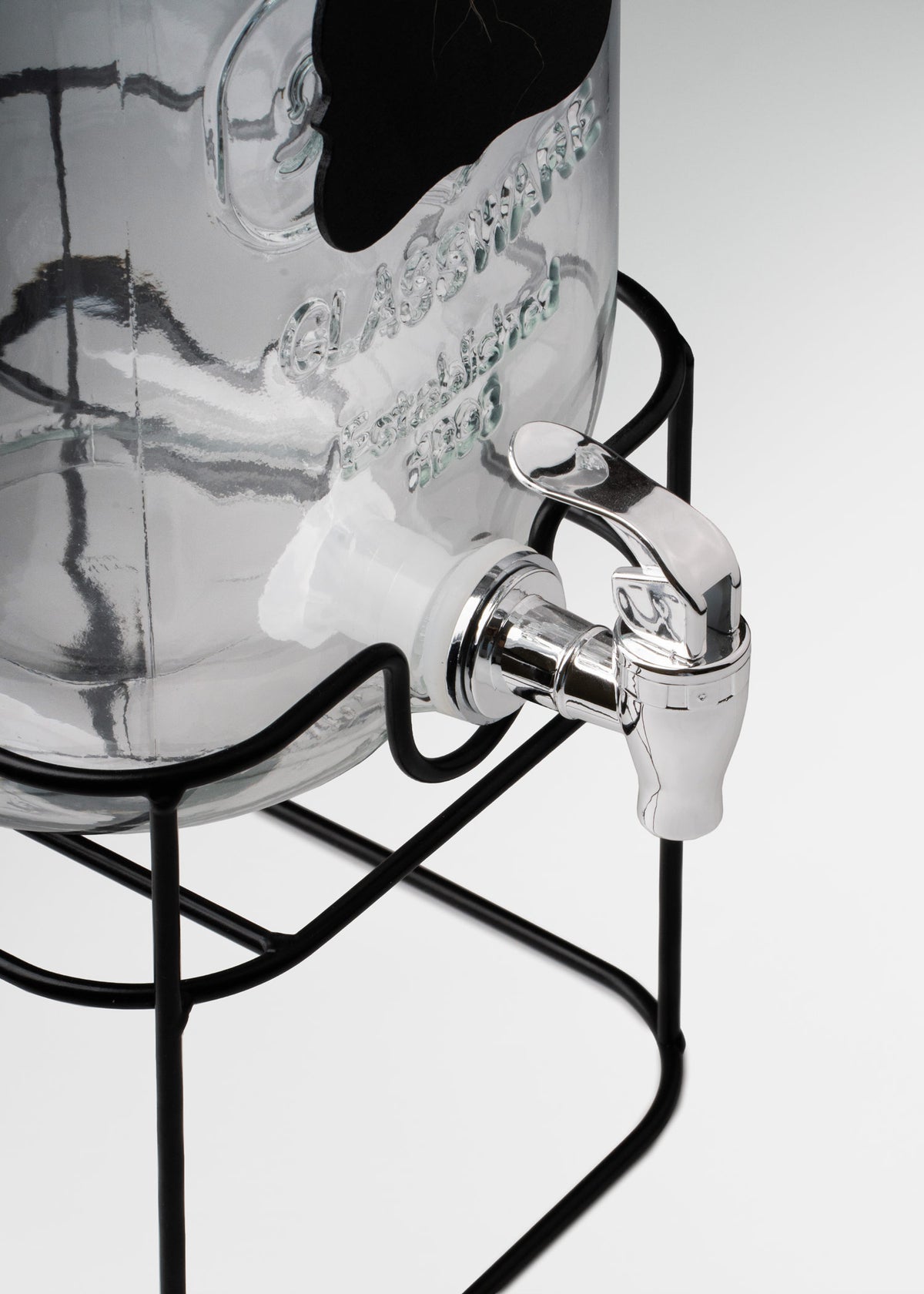 Uso profesional de Dispensador de vidrio con tapa y base para bebidas 5 L en buffets, restaurantes, hoteles, catering y eventos