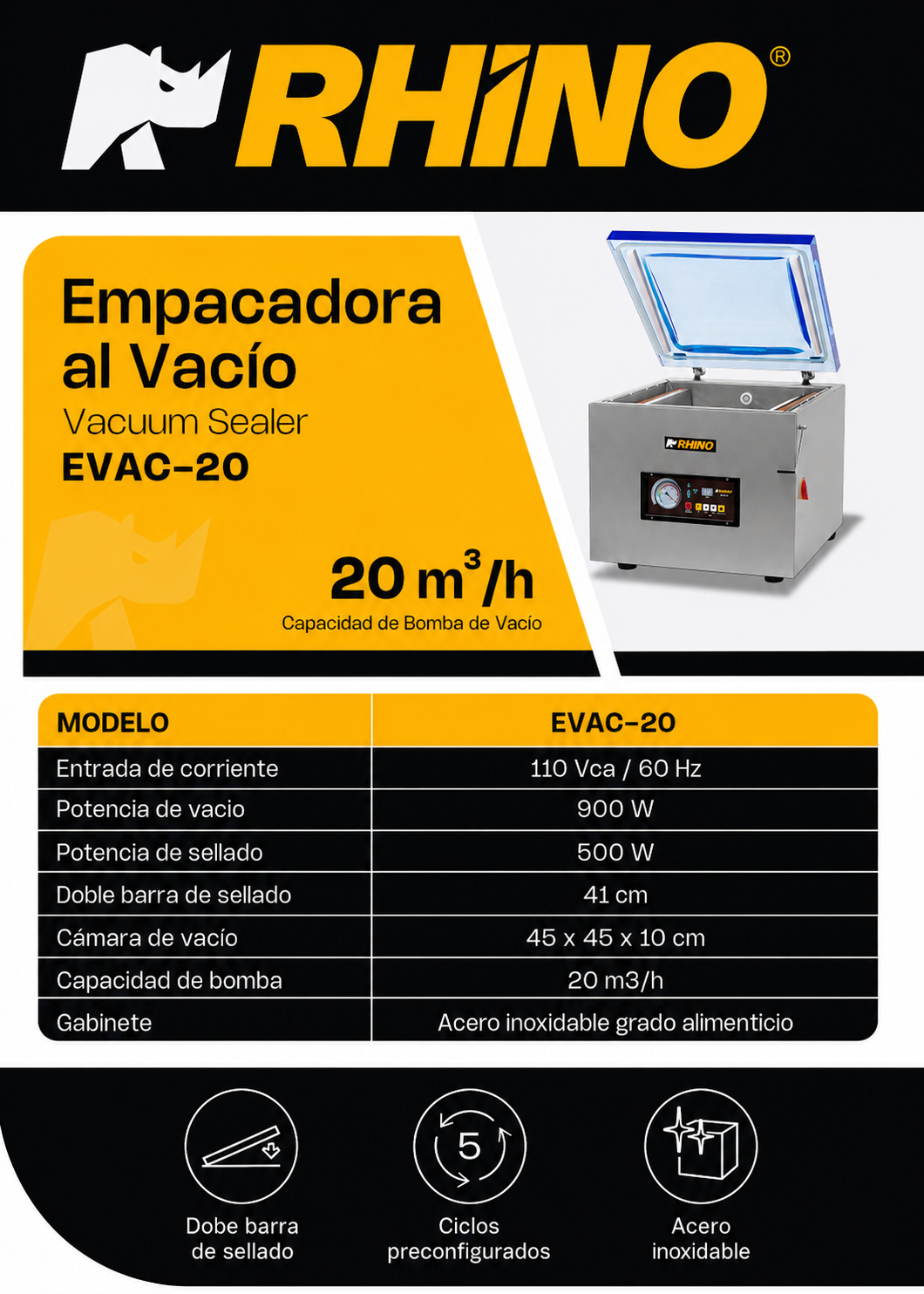 compra selladora al vacio rhino de venta solo en maha