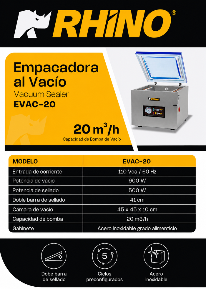 compra selladora al vacio rhino de venta solo en maha
