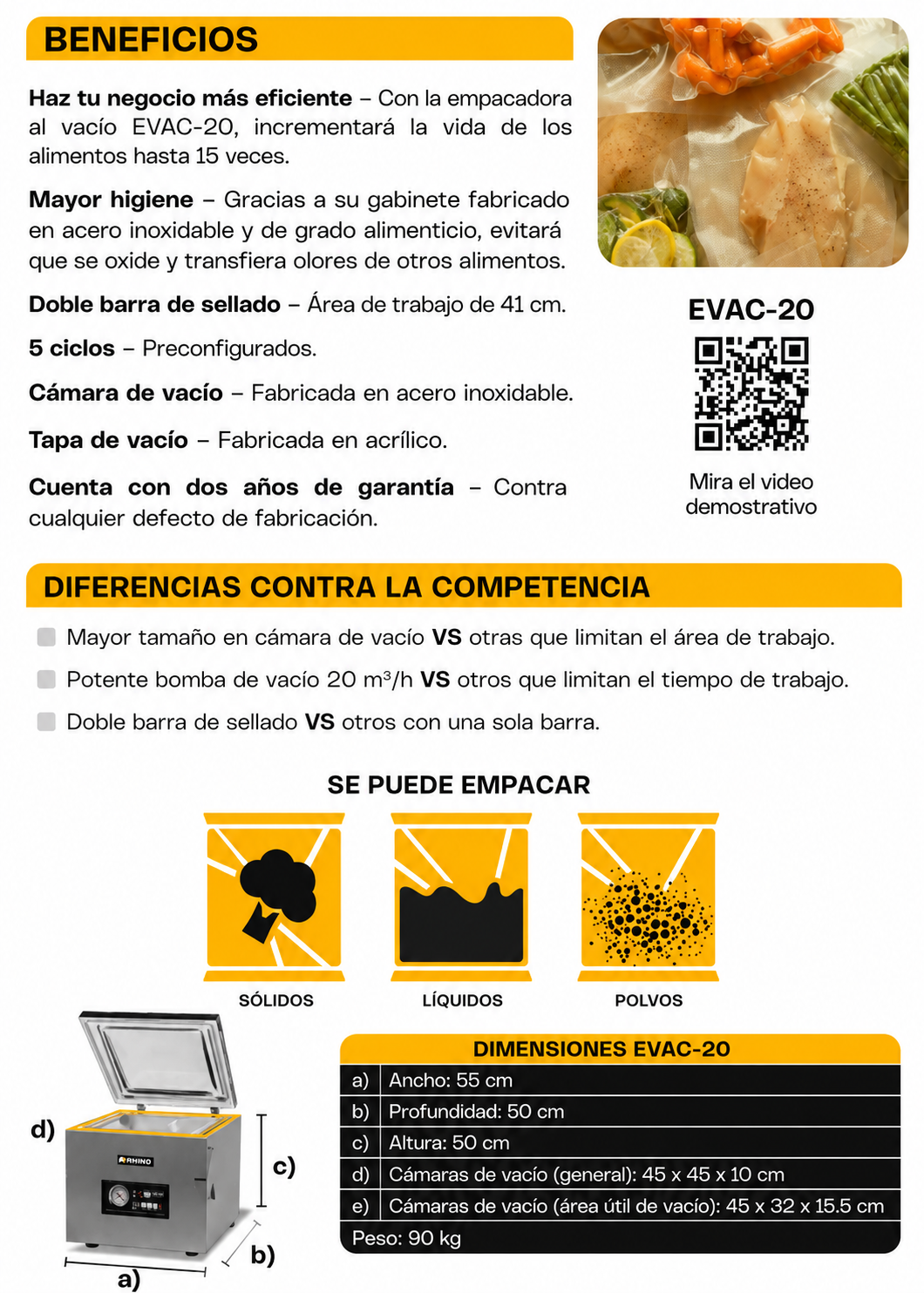compra selladora al vacio rhino de venta solo en maha
