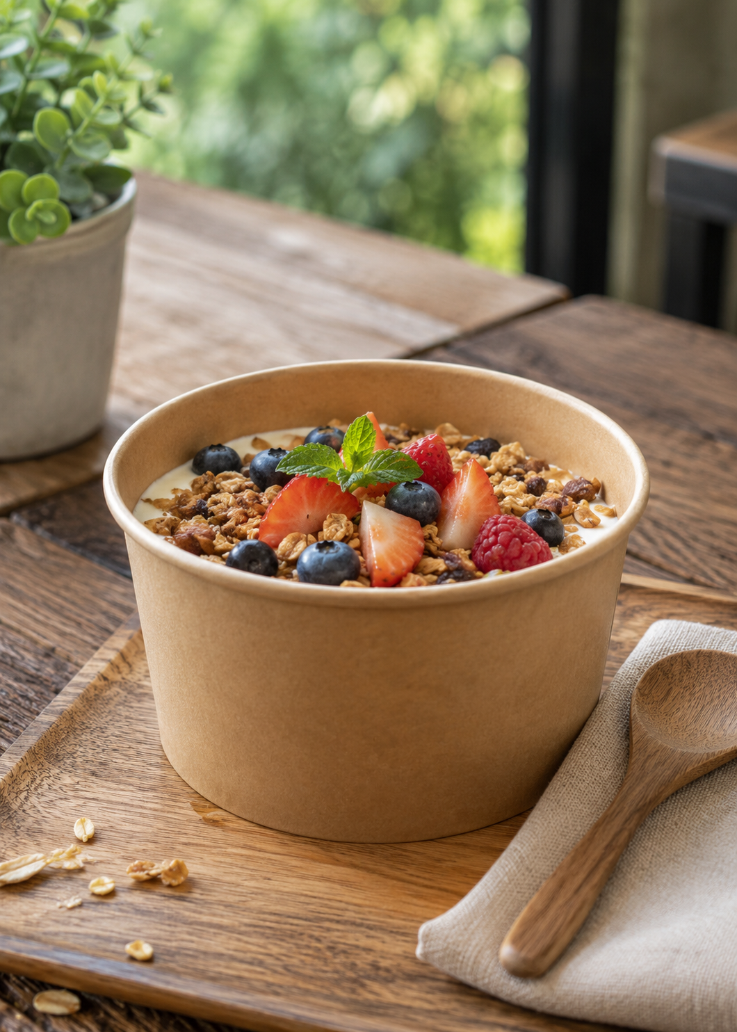 Ensaladera kraft para delivery y take away