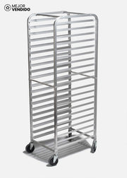 Espiguero para pan de aluminio plata 20 charolas
