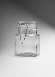 Frasco octagonal especiero de vidrio hermético con tapa clip Brocalito 100 ml