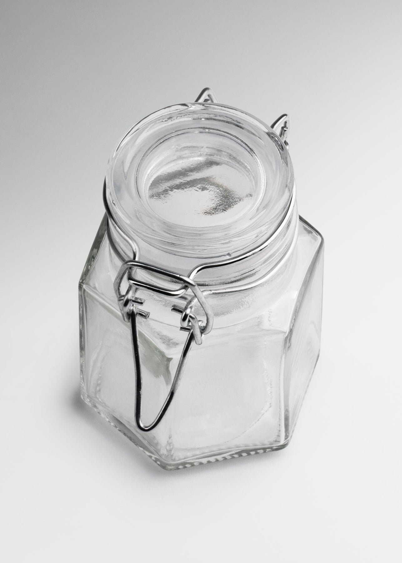 Frasco octagonal especiero de vidrio hermético con tapa clip Brocalito 100 ml