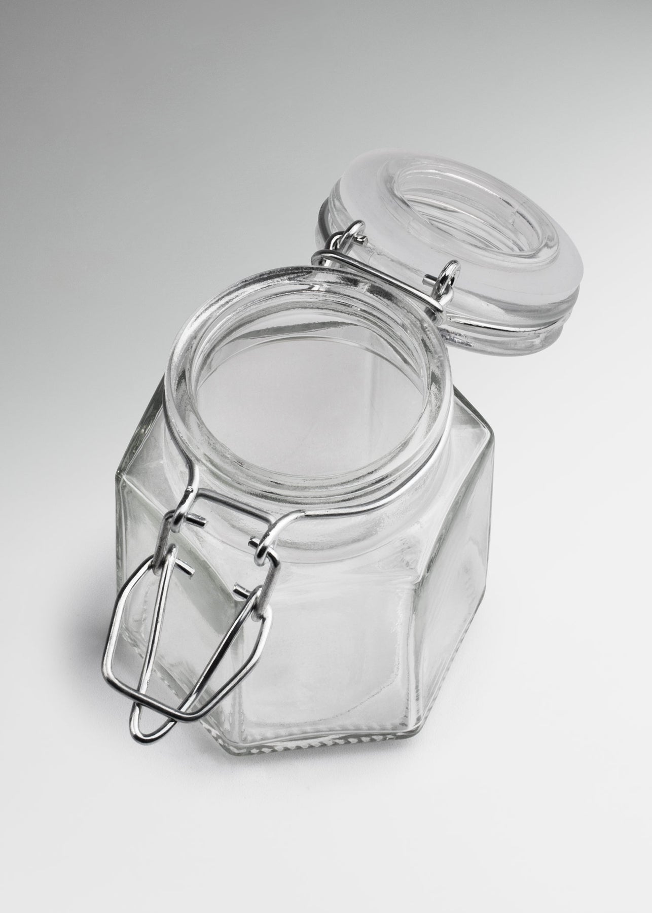 Frasco octagonal especiero de vidrio hermético con tapa clip Brocalito 100 ml