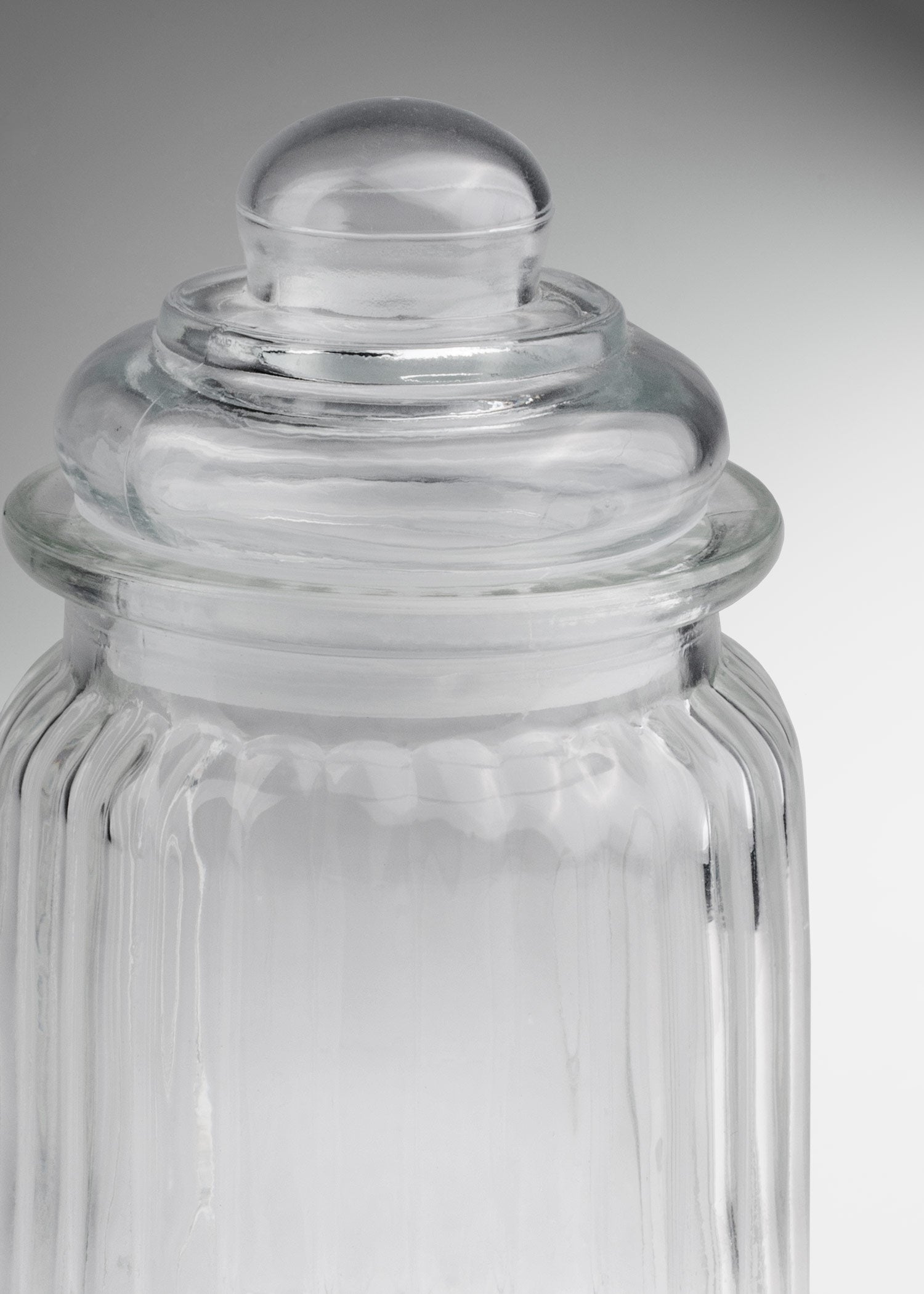 Frasco de vidrio estriado con tapa hermética para vela 300 y 650 ml