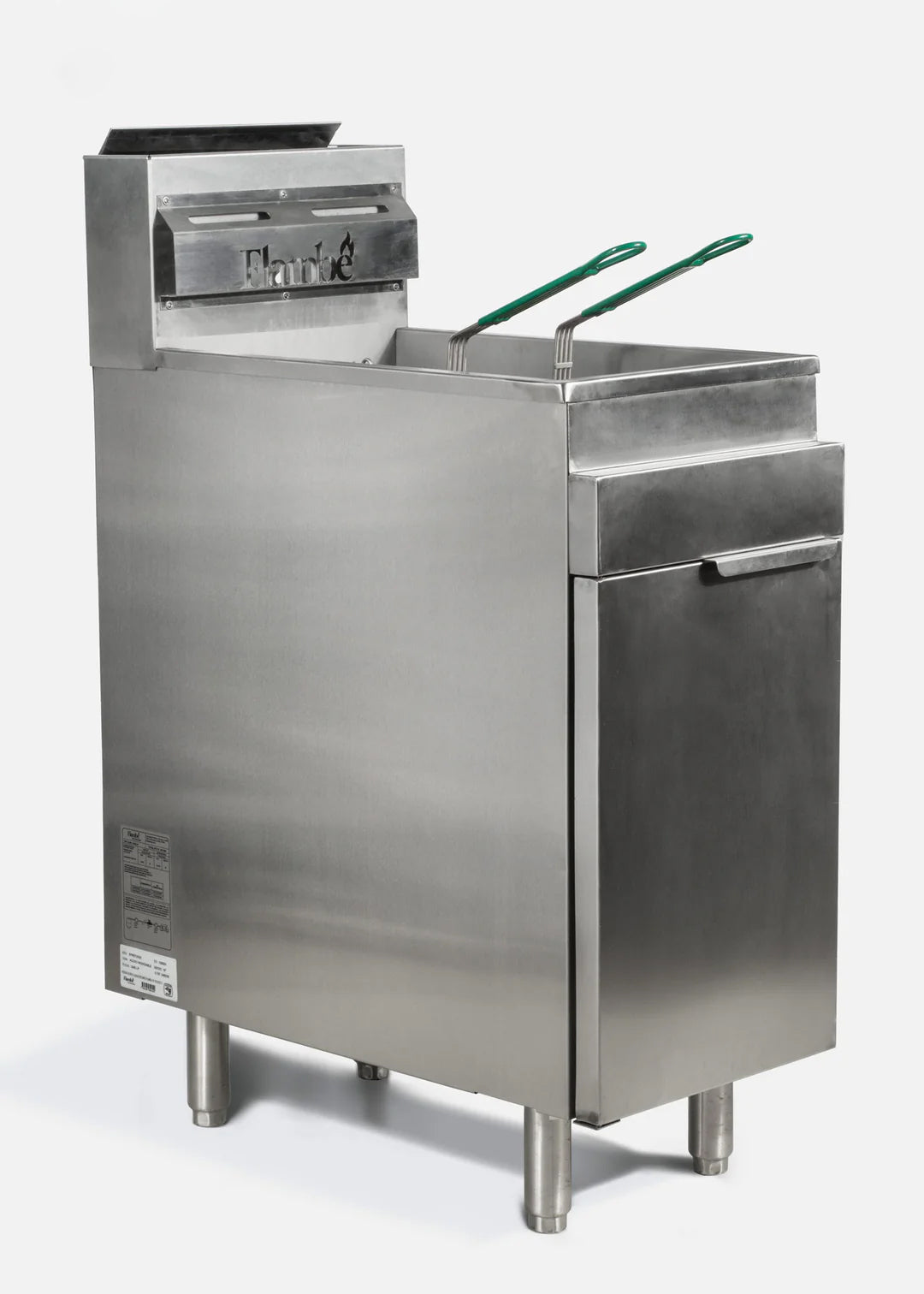 Freidora de gas LP de acero inoxidable con 3 quemadores 20 L y 2 canastillas gas LP