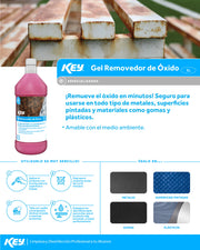 Gel removedor de óxido para metal, removedor de corrosión industrial 1 L