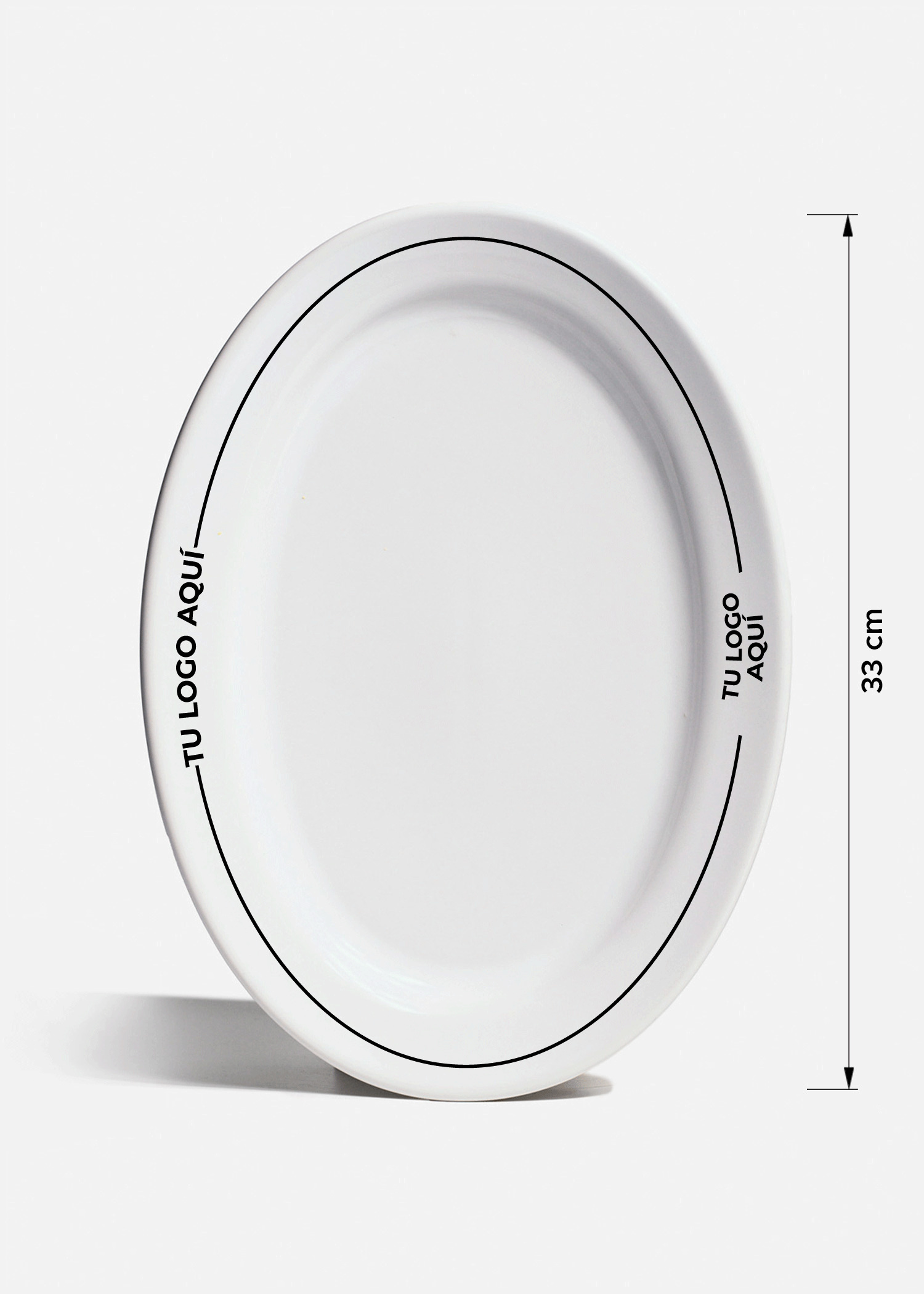 Platos de porcelana blanco Glacial + personalizado con logo doble