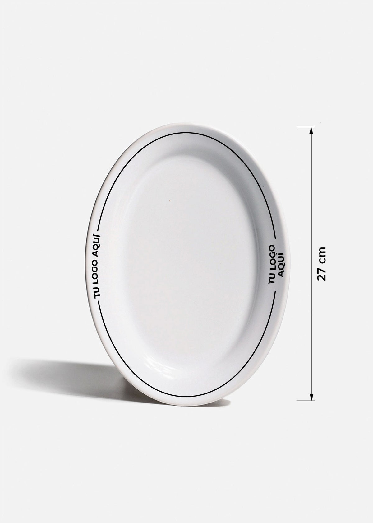 Platos de porcelana blanco Glacial + personalizado con logo doble