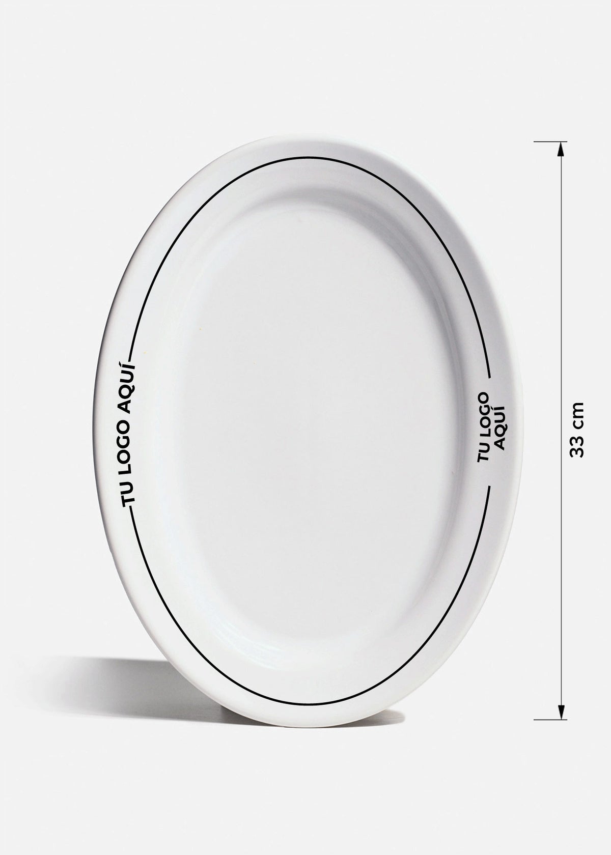 Platos de porcelana blanco Glacial + personalizado con logo doble