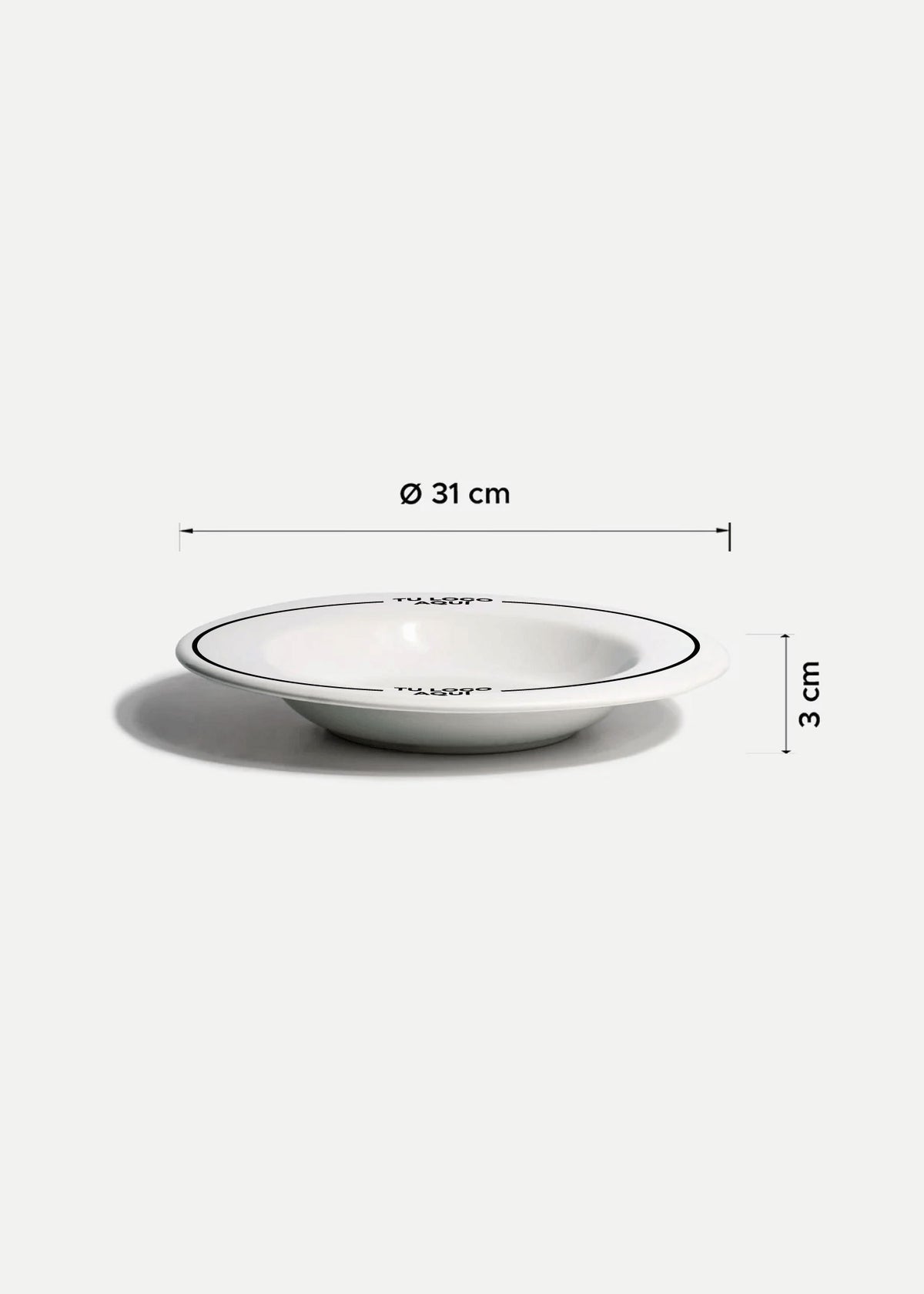 Platos de porcelana blanco Glacial + personalizado con logo doble