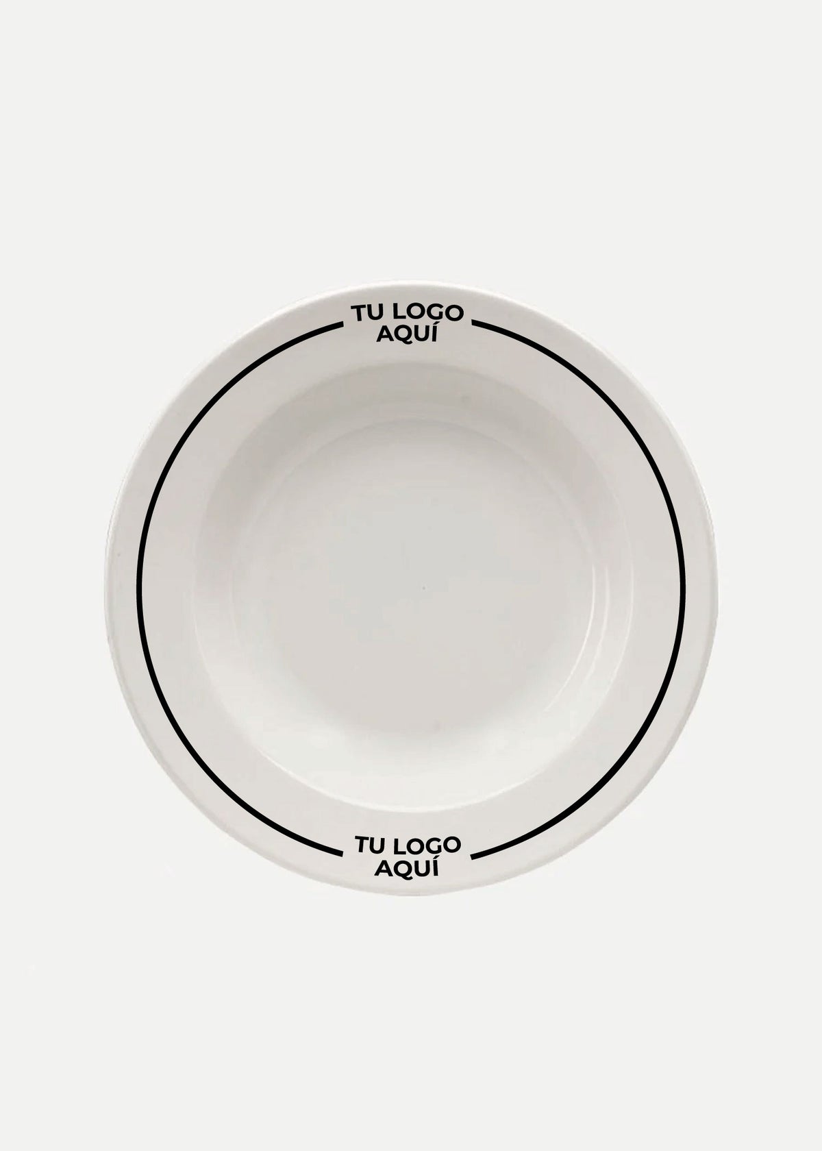 Platos de porcelana blanco Glacial + personalizado con logo doble