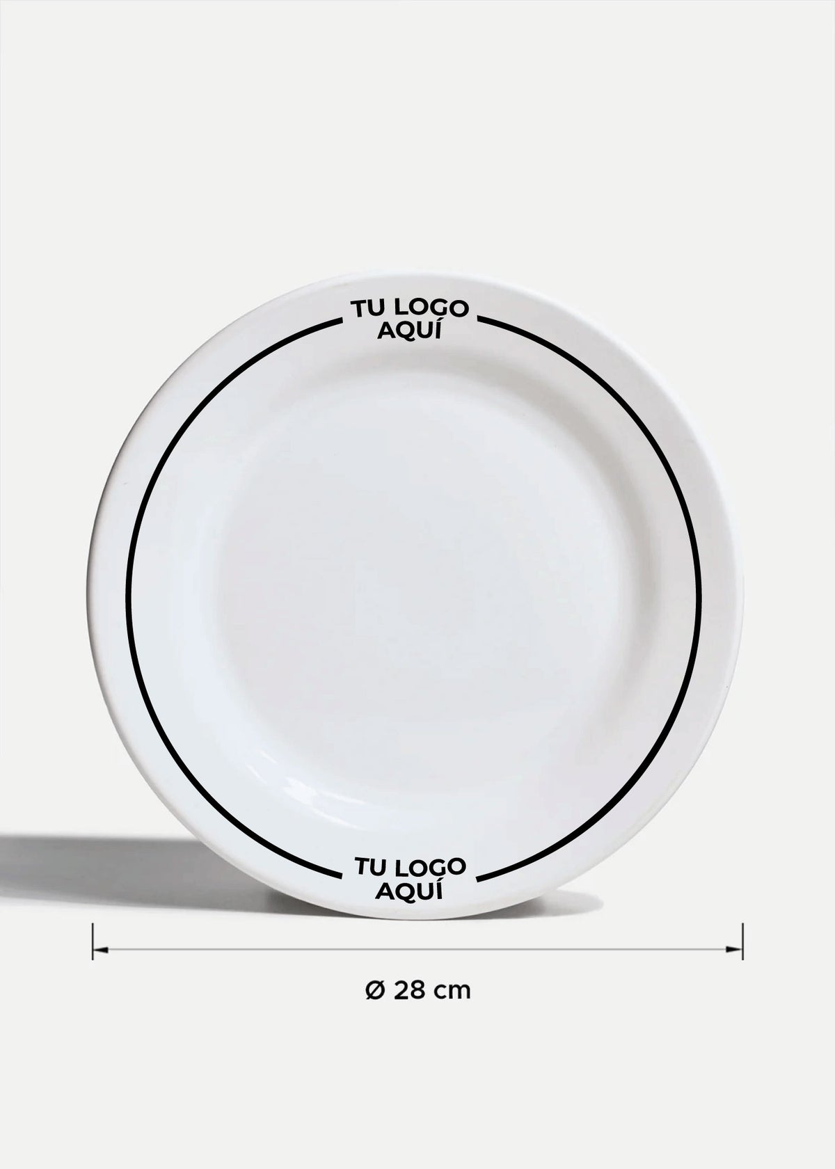 Platos de porcelana blanco Glacial + personalizado con logo doble