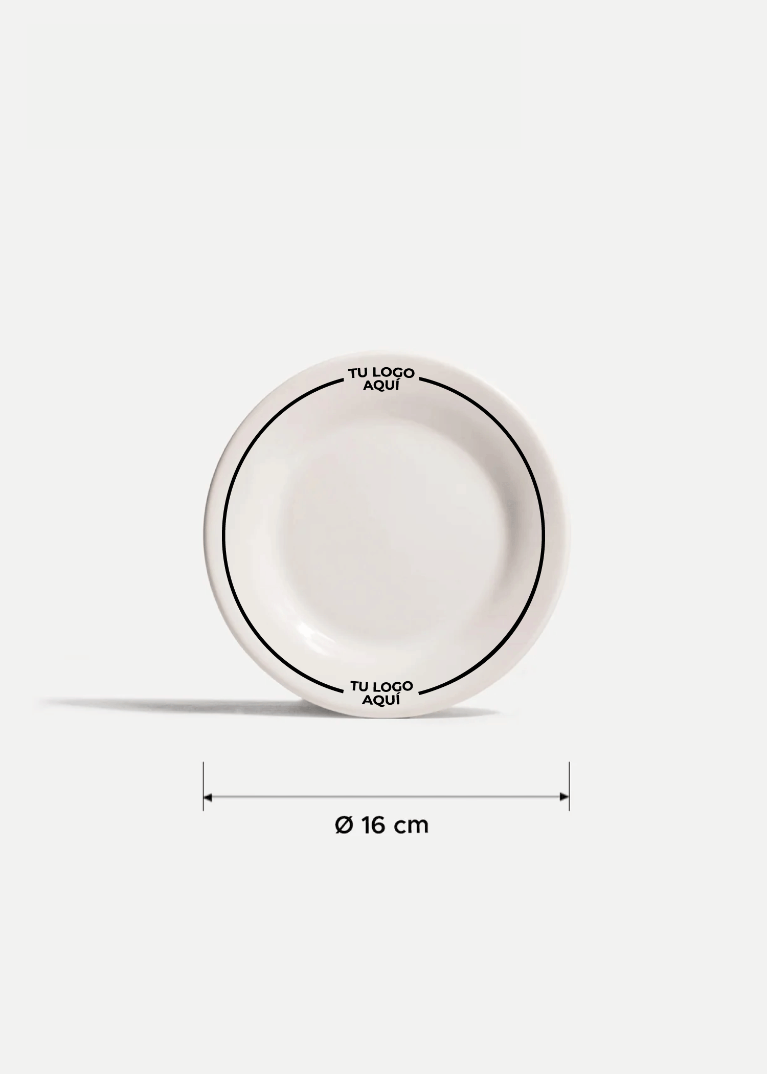 Platos de porcelana blanco Glacial + personalizado con logo simple — imagen de producto