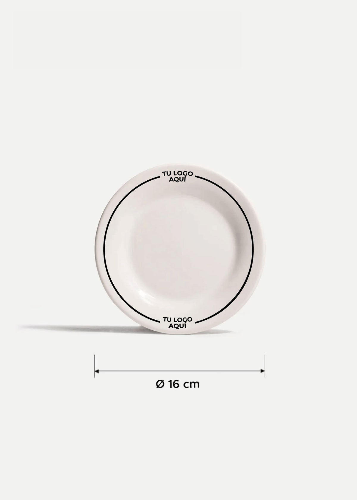 Platos de porcelana blanco Glacial + personalizado con logo simple — imagen de producto