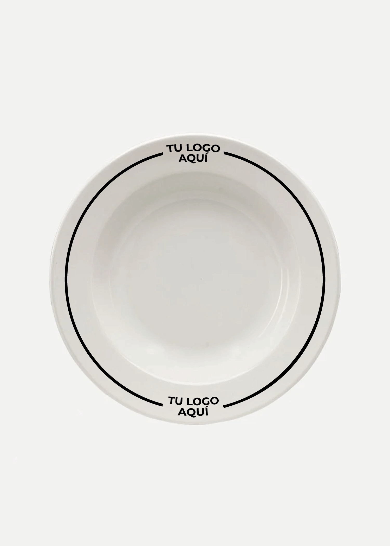 Platos de porcelana blanco Glacial + personalizado con logo doble