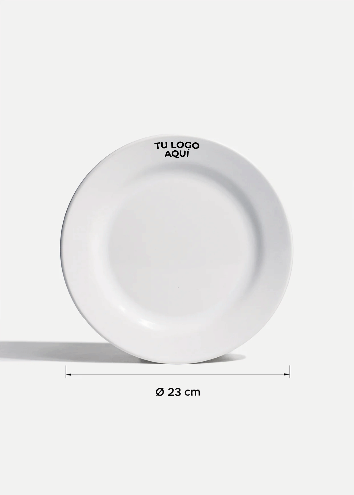 Platos de porcelana blanco Glacial + personalizado con logo doble