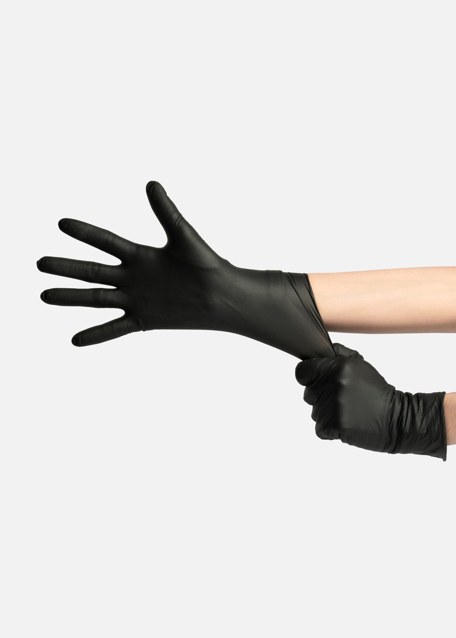Guantes para cocina de nitrilo negro talla grande de alta resistencia texturizado en los dedos