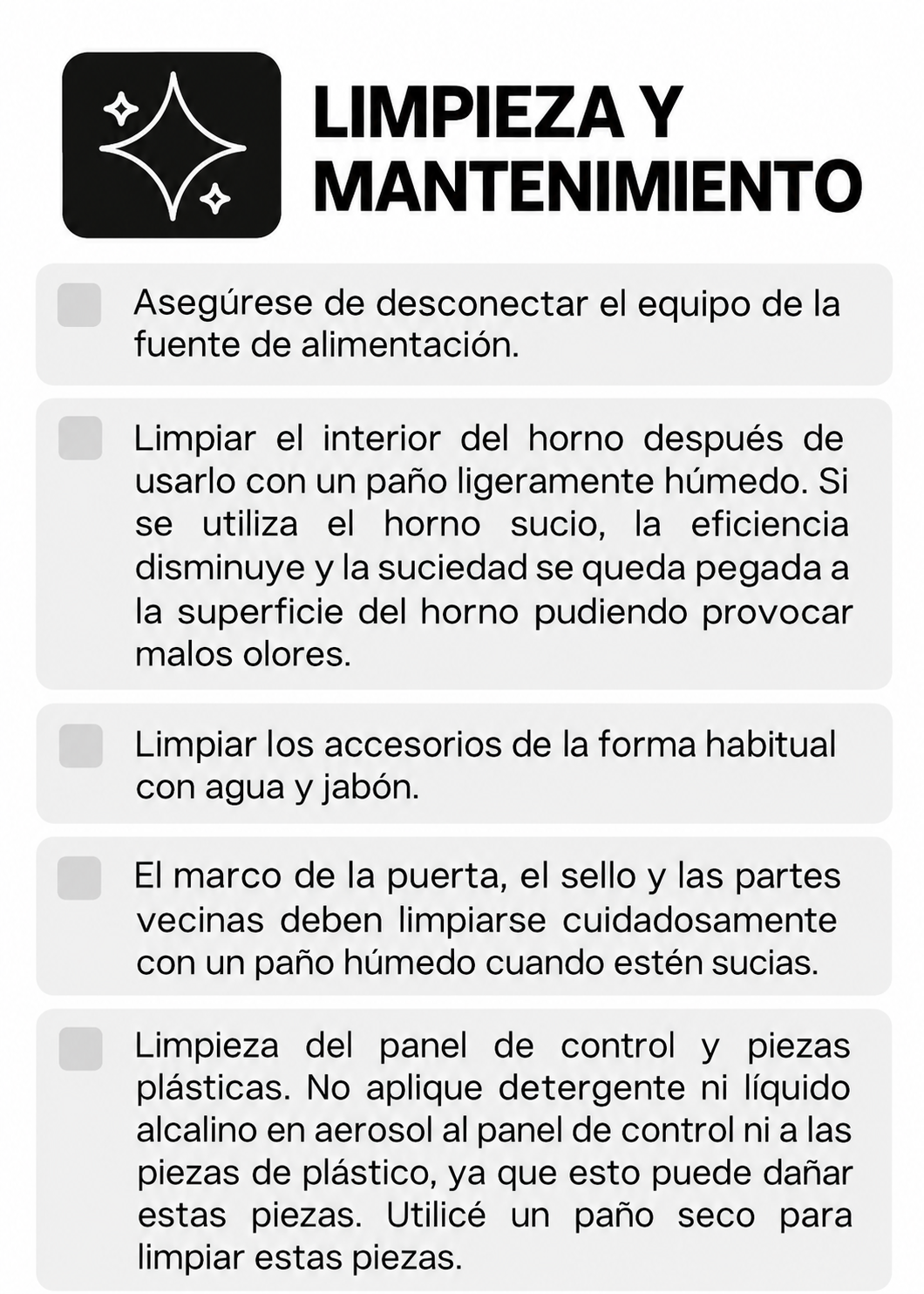 Guía de limpieza y mantenimiento del microondas análogo — Rhino HOMIC-12A