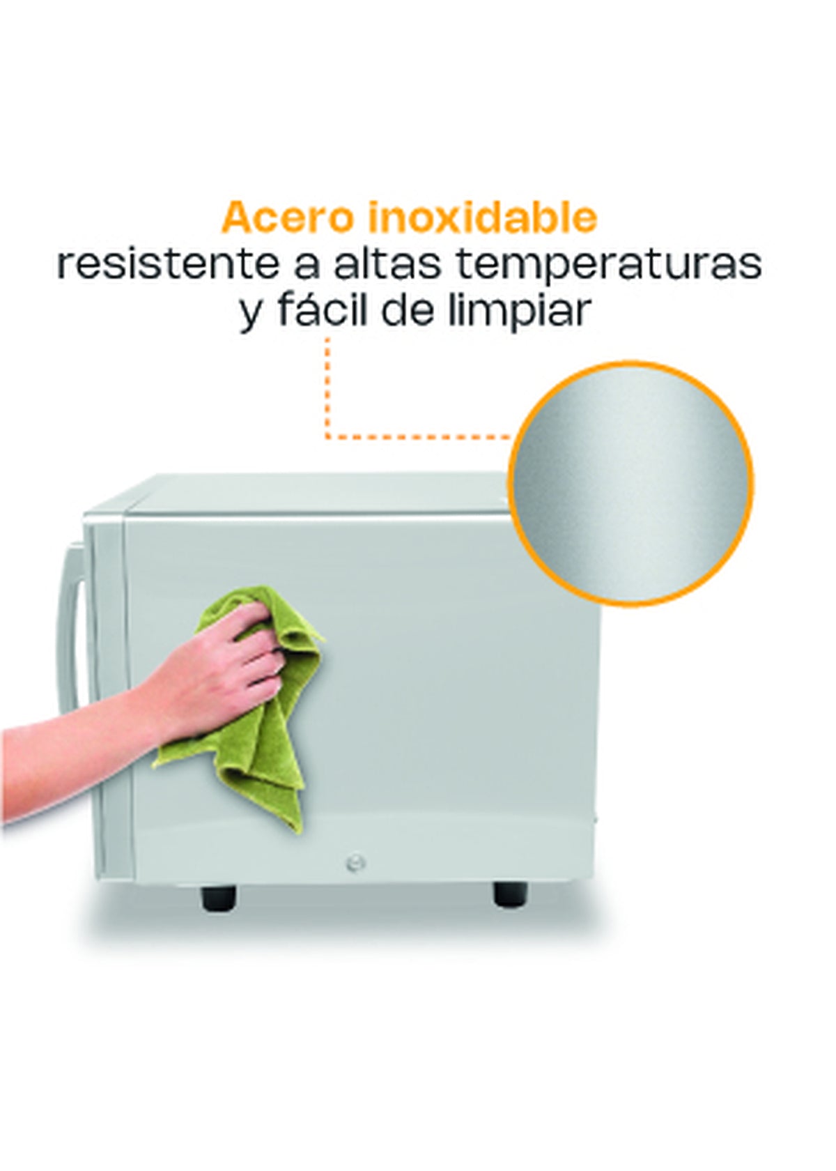 Limpieza del lateral del microondas con un paño — Rhino HOMIC-09D