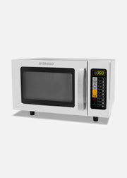 Vista en ángulo del horno de microondas digital de acero inoxidable — Rhino HOMIC-09D