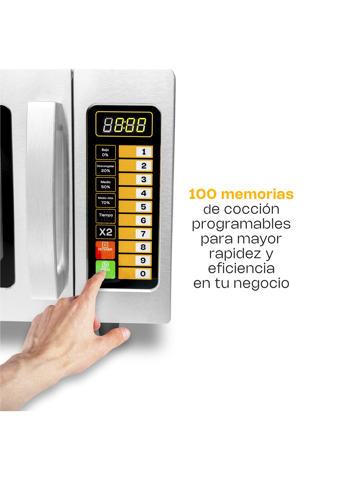 Panel numérico con ilustración de memorias programables — Rhino HOMIC-09D