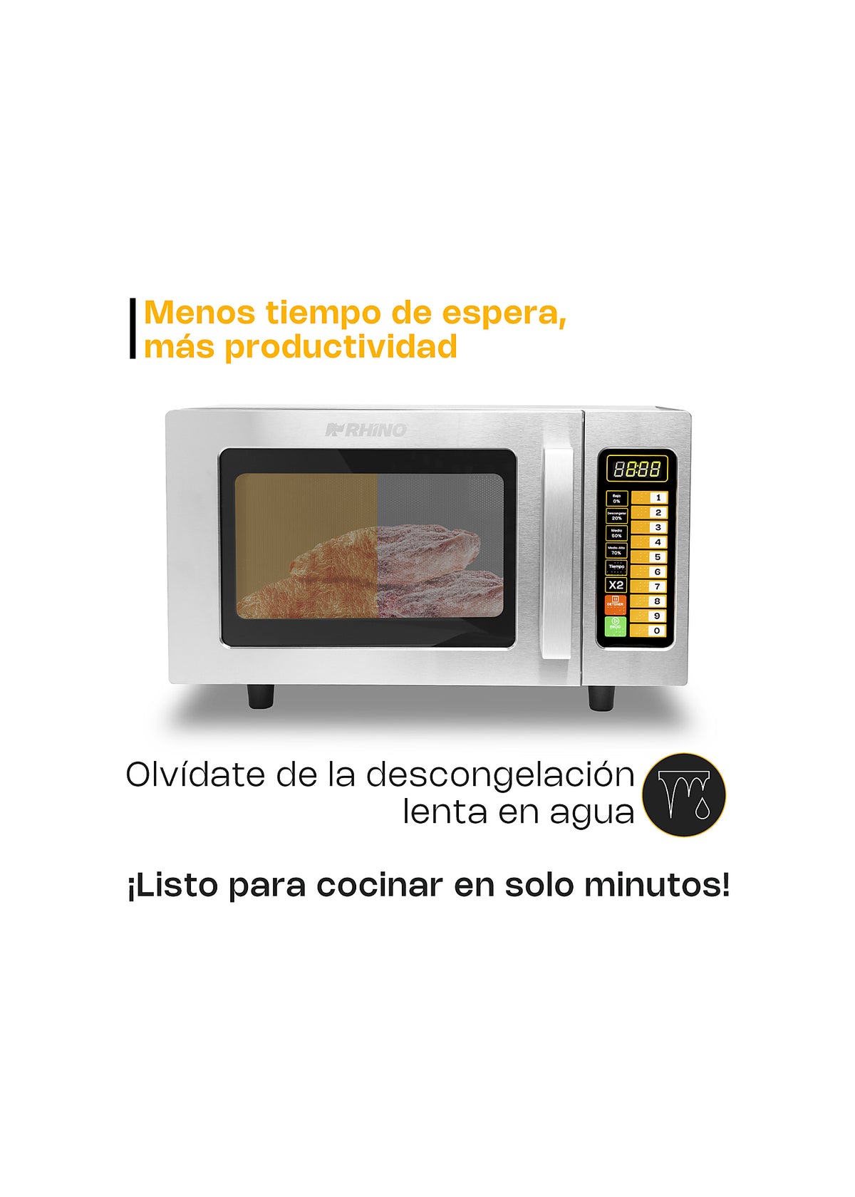Infografía sobre descongelación de alimentos — Rhino HOMIC-09D