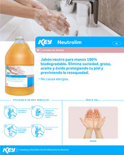 Jabón liquido biodegradable neutro para lavado de manos de uso profesional o institucional 4 L