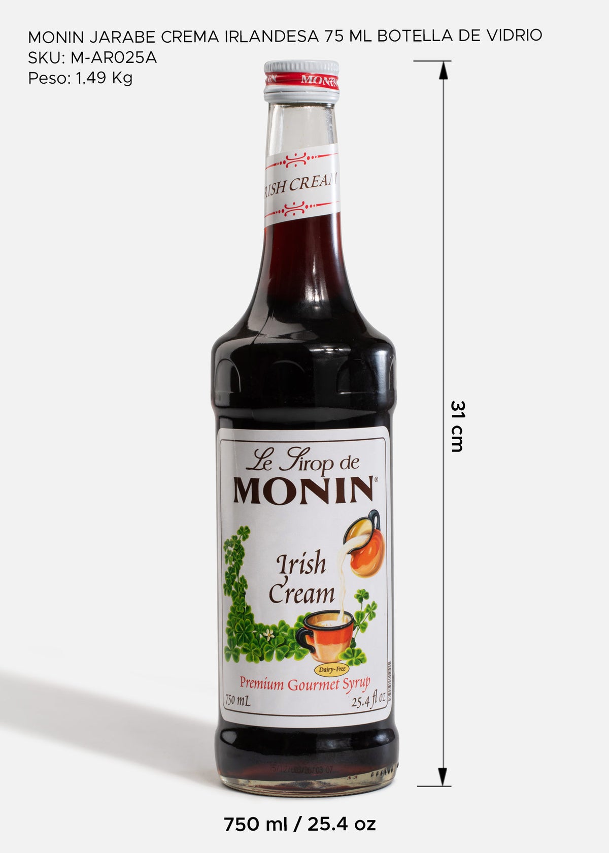 Jarabe Monin de crema irlandesa de 750 ml — fotografía de producto, vista 3
