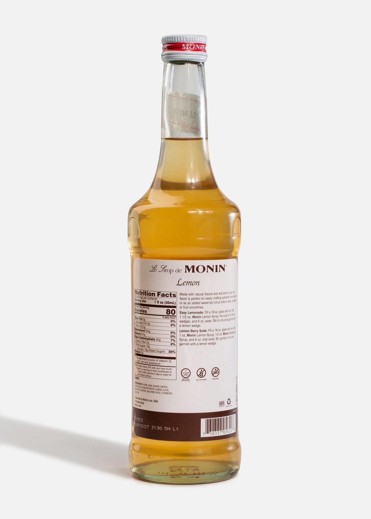 Jarabe Monin de limón de 750 ml — fotografía de producto, vista 4