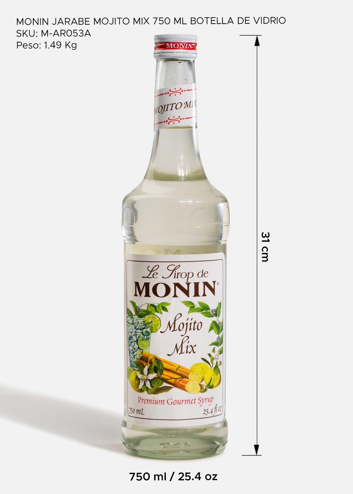 Jarabe Monin de mojito de 750 ml — fotografía de producto, vista 2
