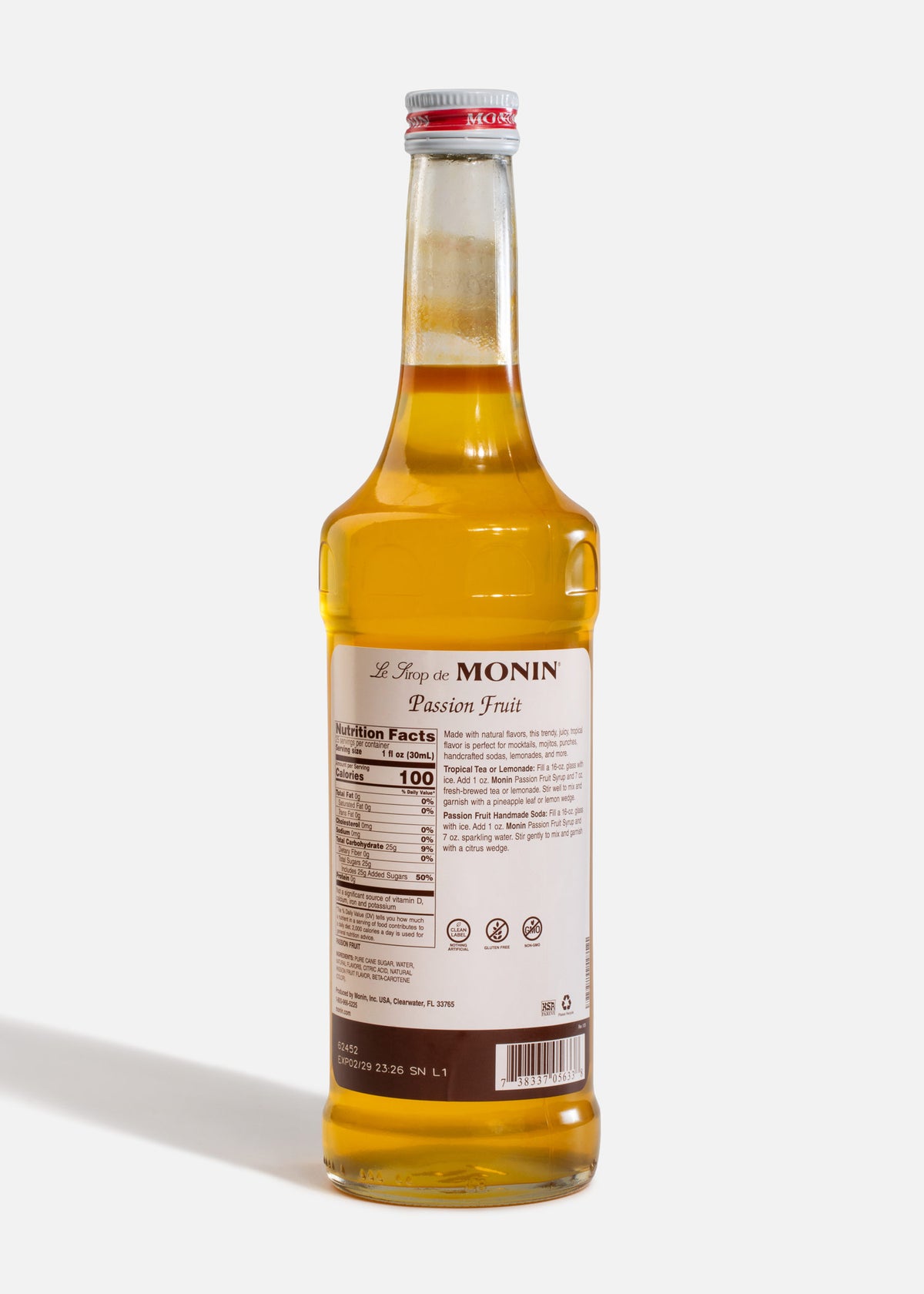 Jarabe Monin de maracuyá de 750 ml — fotografía de producto, vista 4